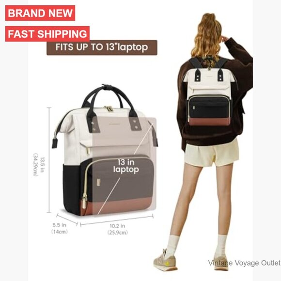 Lightweight Mini Backpack with Laptop Pocket, Multi-Pocket Daypack for Travel